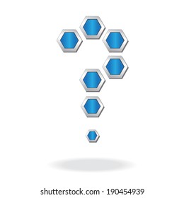 Metalic Hexagon Question mark ,vector eps10