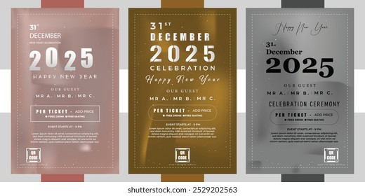 metalic new year celebration flyer design