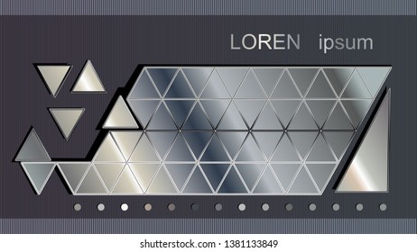 metalic triangles texture, cover or leaflet, dark bacground