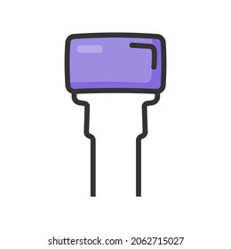 Metalilised polyester filled line icon, electronic and circuit part accessories 4000x4000 pixel of artboard white background