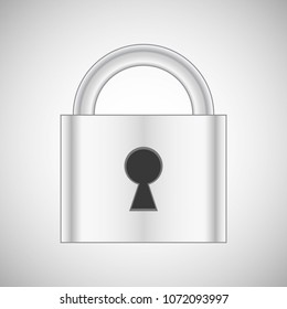 Metall lock vector icon, flat style isolated on white background, security symbol, design, logo, app, UI, EPS10.