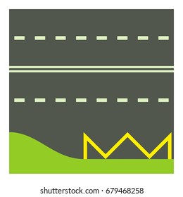 Metalled road icon. Cartoon illustration of metalled road vector icon for web