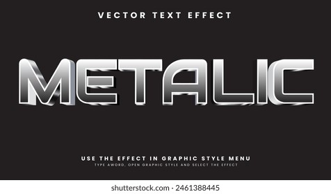 Metallic 3D editable Text Effect Template with Glitter style