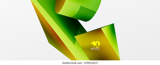 Metallic 3d shape vector geometric background. Trendy techno business template for wallpaper, banner, background or landing