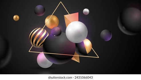 Metallic 3d spheres background vector design in eps 10