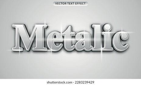 metallic 3D text effect on gray background