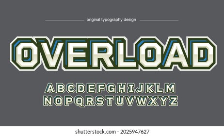 metallic 3d varsity sports typography