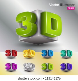 metallic 3d  vector color