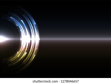 metallic abstract circle background, digital overlap layer line, simple technology design template, vector illustration