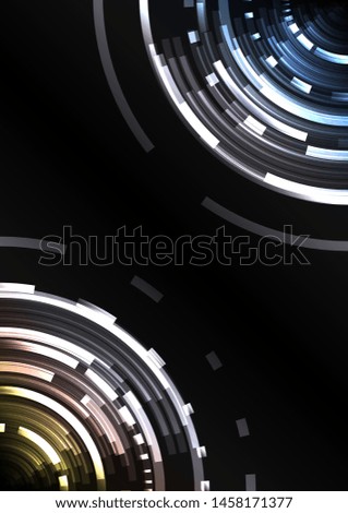 metallic abstract circle background, digital overlap layer line, simple technology design template, vector illustration
