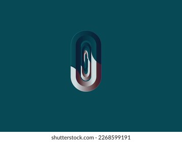 Metallic Abstract Oject in Green and Grey