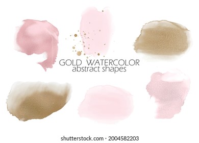 forma metálica abstracta rosa salpicadura de color de agua dorado. bandeja de pintura de brillo dorado. lujo elegante diseño de vectores de lámina de metal exclusivo o fondo para belleza maquillaje de moda joyería boda