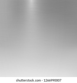 Metallic abstract texture wall. Aluminum brushed surface. Design concept of polished steel background for web, print, poster, wallpaper. Vector illustration. Industrial reflective silver backdrop.