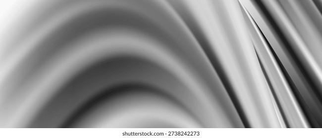 Metallic abstract wavy liquid background. 3d render illustration