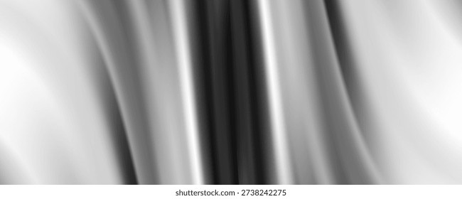 Metallic abstract wavy liquid background. 3d render illustration