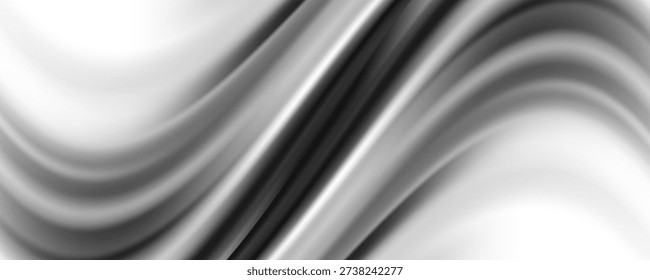 Metallic abstract wavy liquid background. 3d render illustration