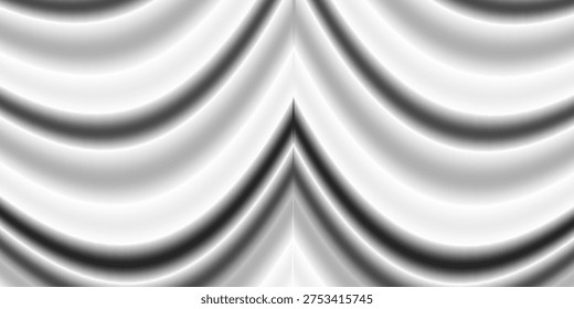 Metallic abstract wavy liquid background. 3d render illustration