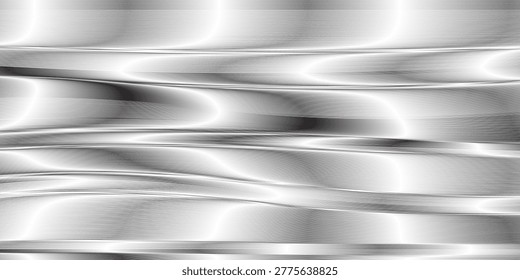 Metallic abstract wavy liquid background. 3d render illustration