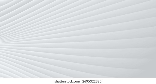 Fondo ondulado abstracto metálico de las rayas. Superficie rayada de metal brillante. Abstractas fondo futurista de la arquitectura de plata blanca. Diseño moderno con patrón ondulado. Concepto de interior futurista.
