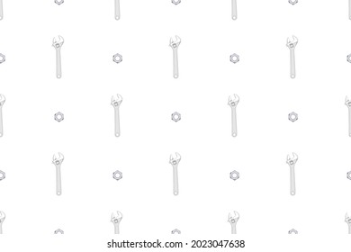 Metallic adjustable wrenches seamless pattern. Background information on the topic of repair or tools. 