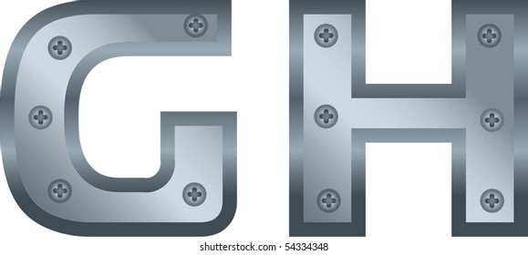 metallic alphabet