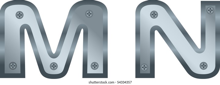 metallic alphabet