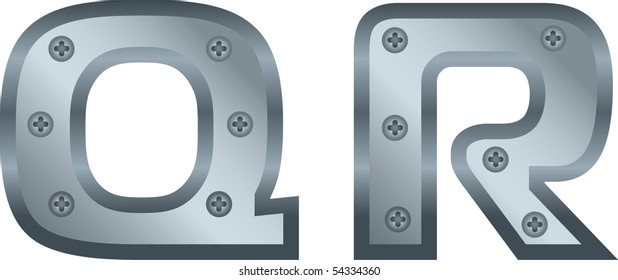 metallic alphabet