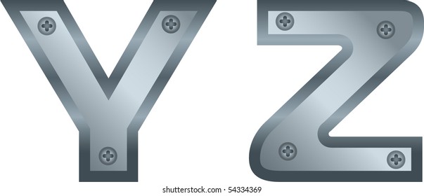 metallic alphabet