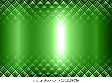Fondo metálico 3D, verde plateado con interesante patrón transparente, ilustración vectorial.