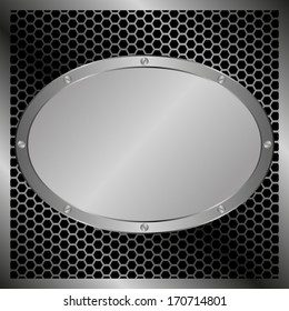 metallic background with banner