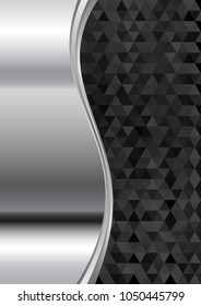 metallic background and black low poly texture