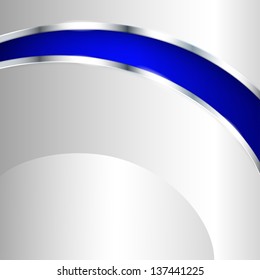 Metallic background with blue element