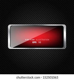 Metallic background with carbon texture and speech bubble