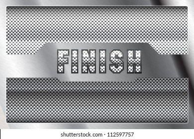Metallic background with "finish" word on it. You may use it in computer game or application design  (look for another titles and colors in this set of game screens)