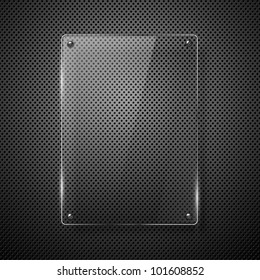  Metallic background with glass framework. Vector illustration.