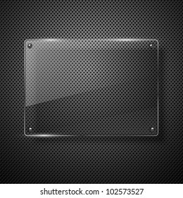  Metallic background with glass framework. Vector illustration.