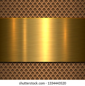 Textura pulida de fondo metálico sobre fondo perforado, diseño vectorial.
