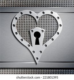Metallic background with heart