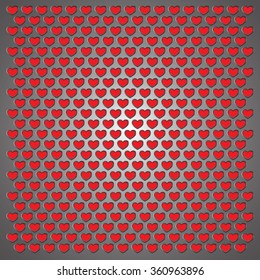 metallic background of hearts