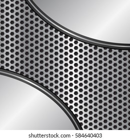 metallic background and metal grate texture