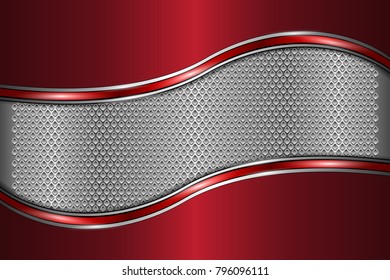 Metallic background, metal perforated texture, vector illustration