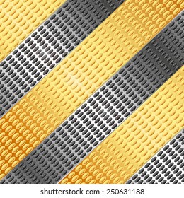 Metallic background. Metal with projections of gray and yellow.