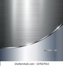 Metallic background polished steel texture, vector.