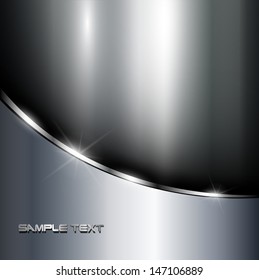 Metallic Background Polished Steel Texture, Vector.