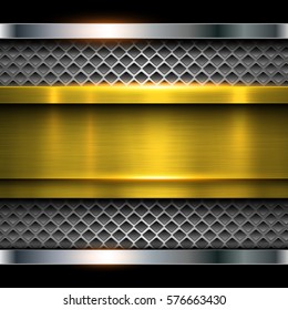 Metallic background, shiny metal elegant texture, vector illustration.