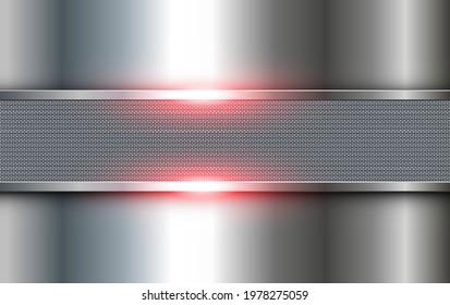 Metallic background silver, 3D polished steel texture with interesting pattern,  vector illustration.