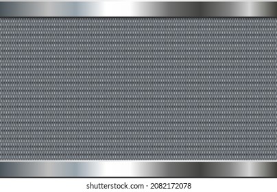 Metallic background silver, 3D polished steel texture with interesting pattern,  vector illustration.
