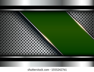Metallic Background Silver Green Polished Steel Stock Vector (Royalty ...
