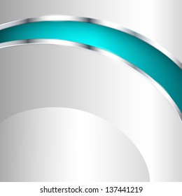 Metallic background with turquoise element