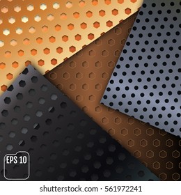 Metallic background, vector illustration. Carbon concept. Material design.